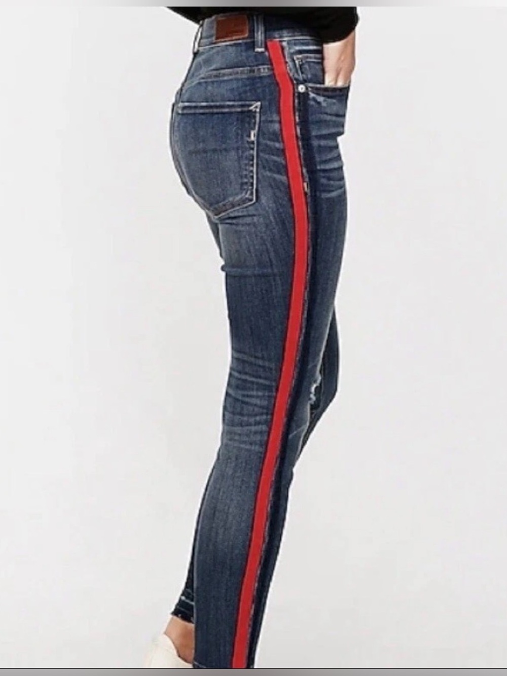 Express Jeans with Red Side Stripe